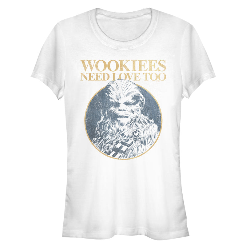 Junior's Star Wars Valentine's Day Wookiees Need Love Too T-Shirt