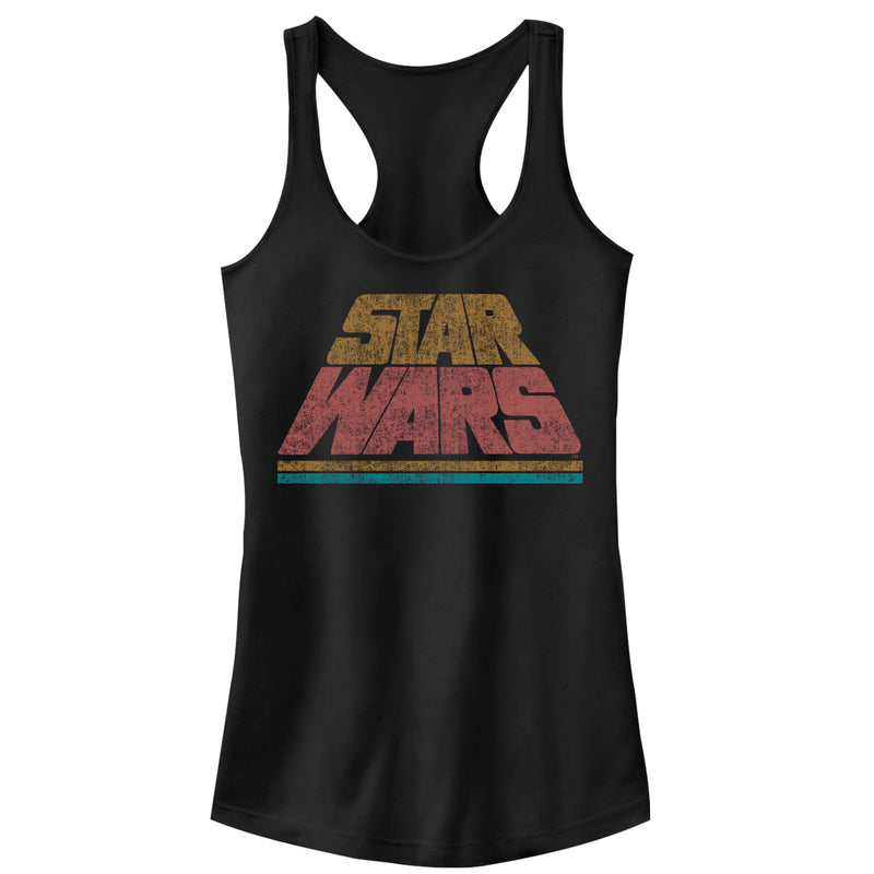 Junior's Star Wars Logo Retro Title Crawl Racerback Tank Top