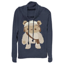 Junior's Star Wars Cute Cartoon Ewok Cowl Neck Sweatshirt