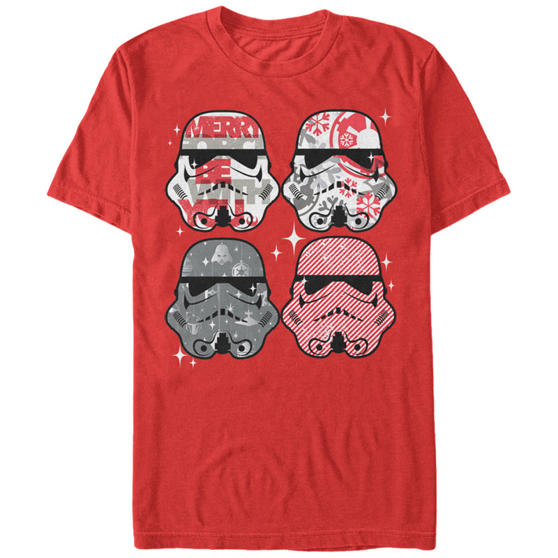 Men's Star Wars Christmas Stormtrooper Helmets T-Shirt