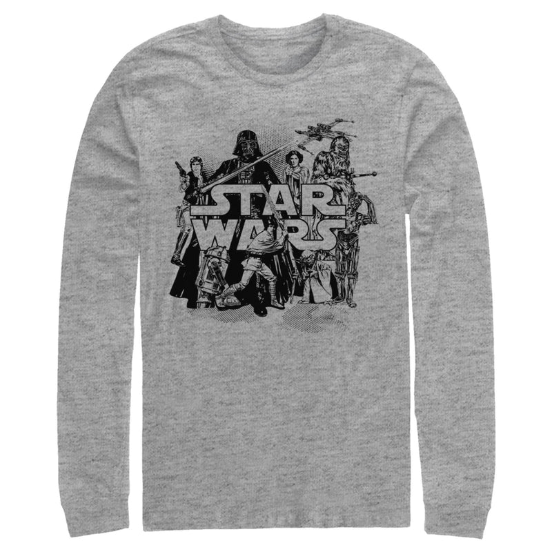 Men's Star Wars Retro Favorites Collage Long Sleeve Shirt