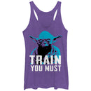 Women's Star Wars Yoda Small You are Train You Must Racerback Tank Top
