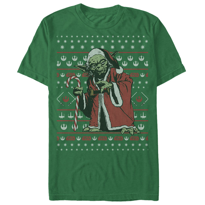 Men's Star Wars Ugly Christmas Santa Yoda T-Shirt