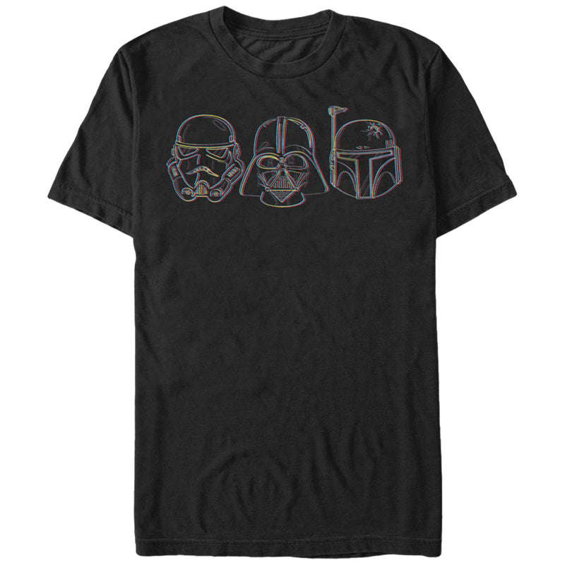 Men's Star Wars Stormtrooper Vader Fett Helmet Trio T-Shirt
