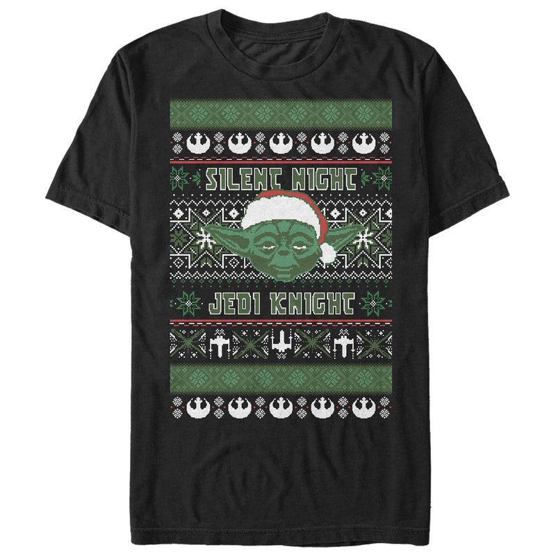 Men's Star Wars Ugly Christmas Yoda Silent Night T-Shirt