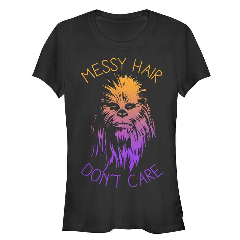 Junior's Star Wars Messy Hair Don't Care Chewie T-Shirt