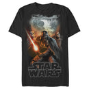 Men's Star Wars Vader Saber Death Star Poster T-Shirt