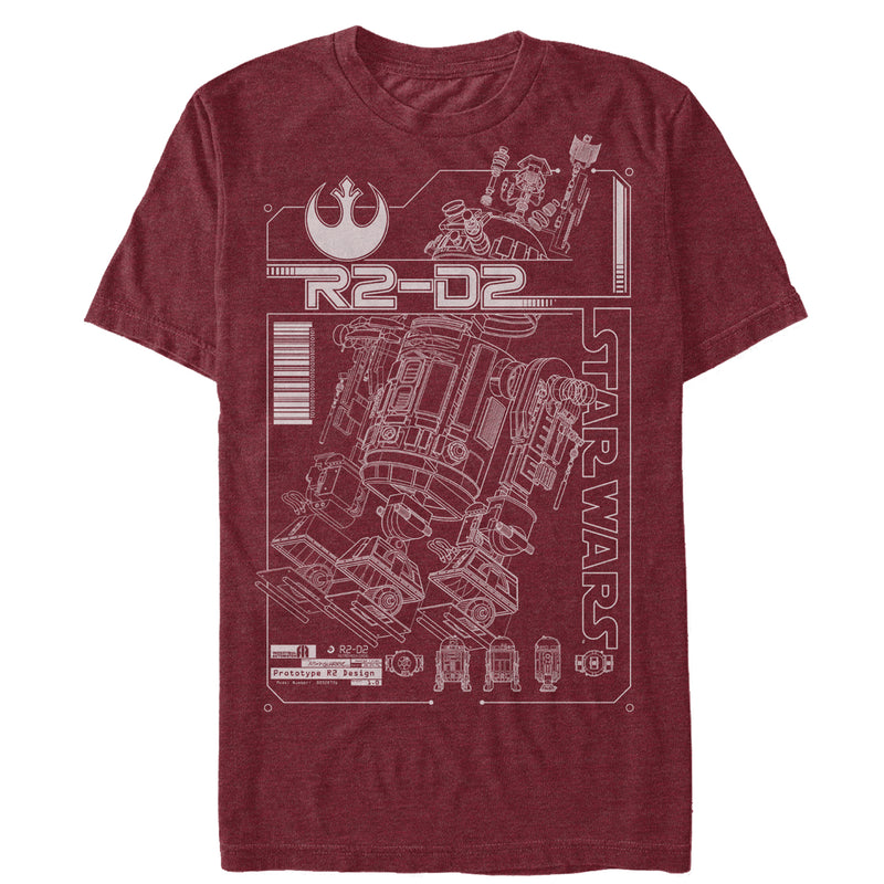 Men's Star Wars R2-D2 Schematic Details T-Shirt