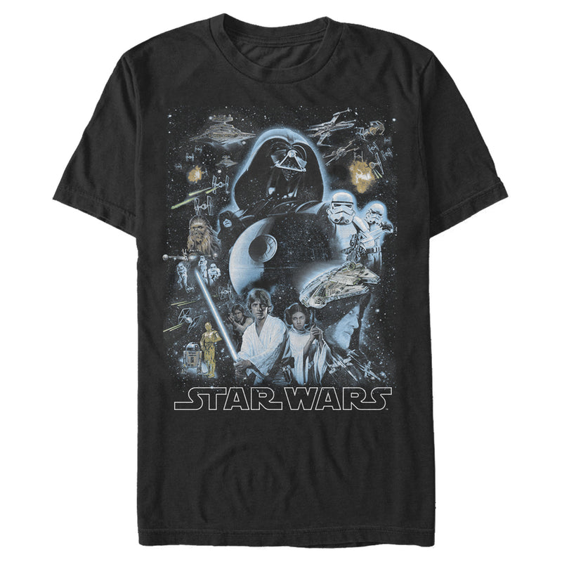 Men's Star Wars Galaxy Of Stars Poster T-Shirt