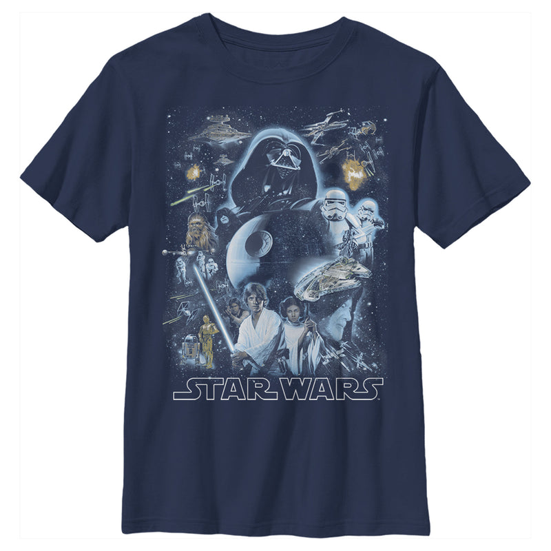 Boy's Star Wars Galaxy Of Stars Poster T-Shirt