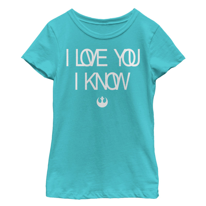 Girl's Star Wars Love You I Know Rebel Symbol T-Shirt