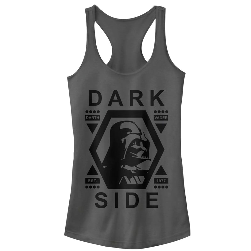 Junior's Star Wars Darth Vader Hexagon Frame Racerback Tank Top