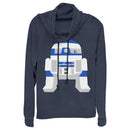 Junior's Star Wars Cute Cartoon R2-D2 Cowl Neck Sweatshirt