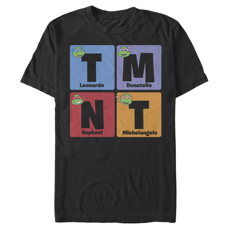 Men's Teenage Mutant Ninja Turtles Scrabble Name Piece T-Shirt