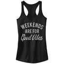 Junior's CHIN UP Weekends are for Good Vibes Racerback Tank Top