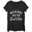 Women's CHIN UP Weekends are for Good Vibes Scoop Neck