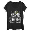 Women's Lost Gods Christmas Kiss Me Cowboy Scoop Neck