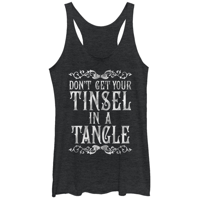 Women's Lost Gods Christmas Tinsel in a Tangle Pattern Racerback Tank Top