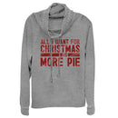 Junior's CHIN UP Christmas More Pie Cowl Neck Sweatshirt