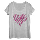 Women's Lost Gods Valentine's Day Shredded Heart Scoop Neck