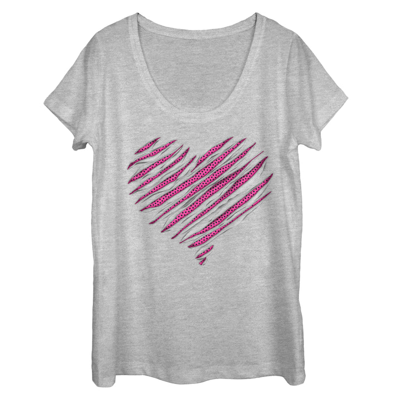 Women's Lost Gods Valentine's Day Shredded Heart Scoop Neck