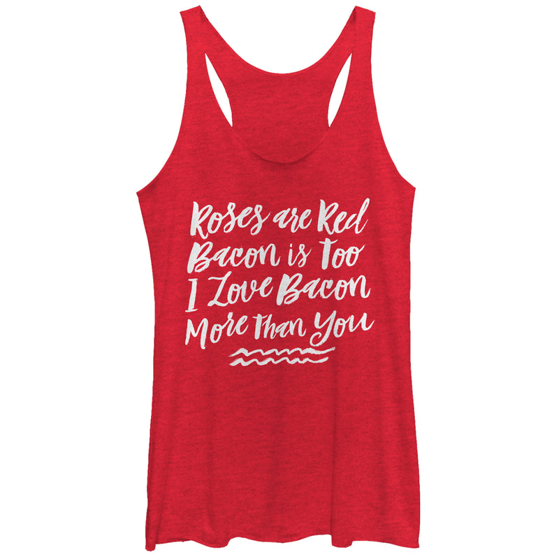 Women's CHIN UP Valentine's Day Bacon Love Racerback Tank Top