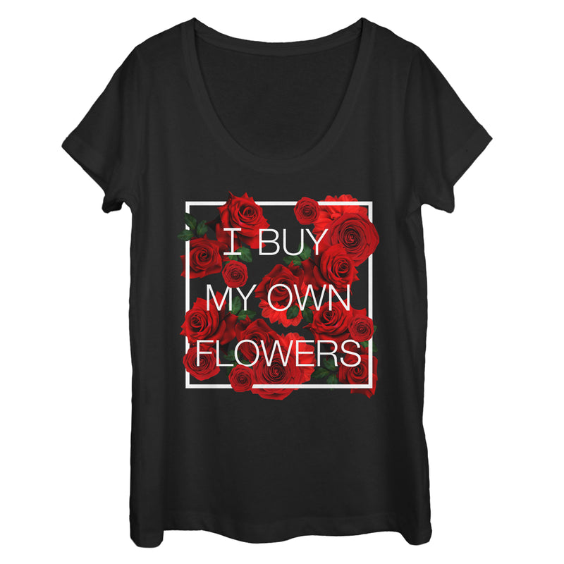 Women's Lost Gods Valentine's Day Buy My Own Flowers Scoop Neck