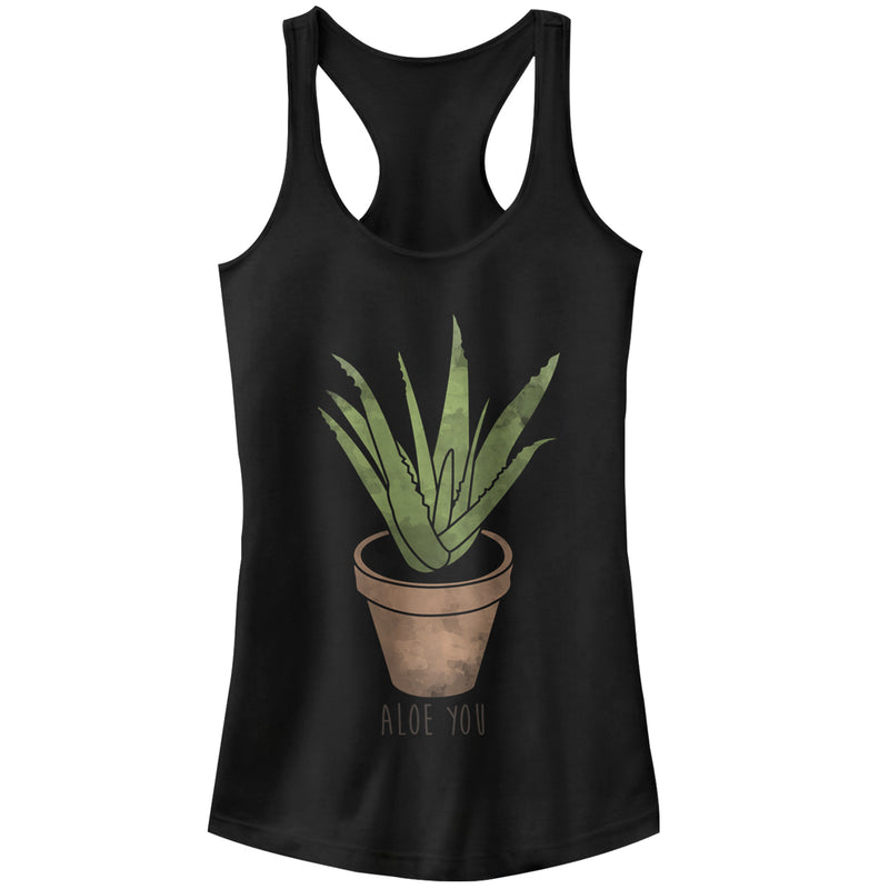 Junior's CHIN UP Valentine's Day Aloe You Racerback Tank Top