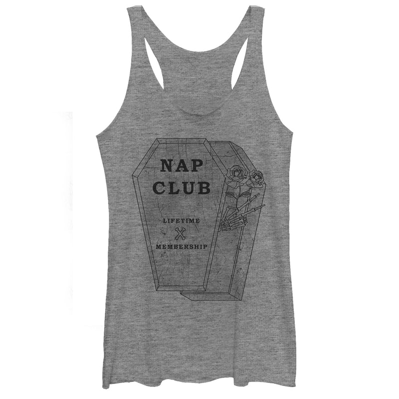 Women's CHIN UP Halloween Nap Club Coffin Racerback Tank Top