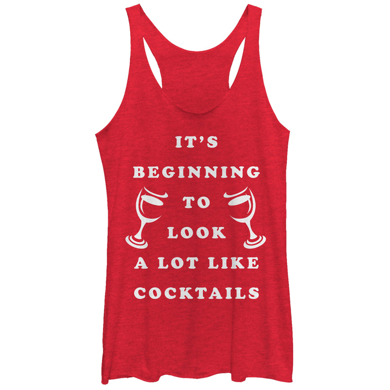 Women's CHIN UP Christmas Cocktails Racerback Tank Top