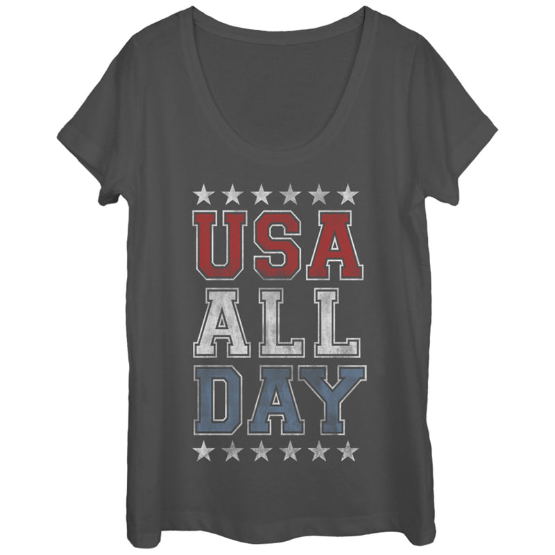 Women's Lost Gods Fourth of July  USA All Day Scoop Neck