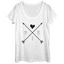 Women's CHIN UP Mom Crossed Arrows Scoop Neck