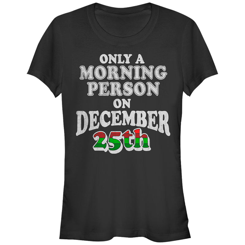 Junior's Lost Gods Christmas Morning Person T-Shirt