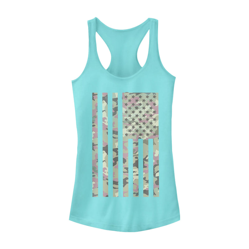 Junior's Lost Gods Fourth of July  Arrow American Flag Racerback Tank Top