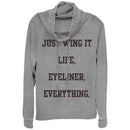 Junior's CHIN UP Wing It Cowl Neck Sweatshirt