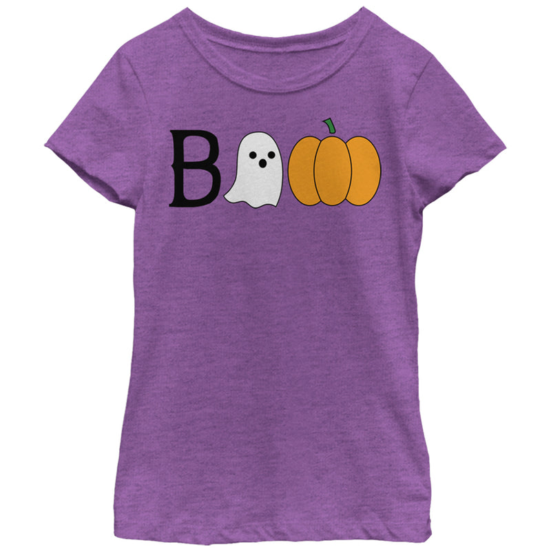 Girl's Lost Gods Halloween Ghost and Pumpkin Boo T-Shirt