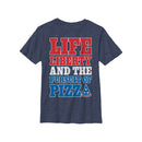 Boy's Lost Gods Fourth of July  Pursuit of Pizza T-Shirt