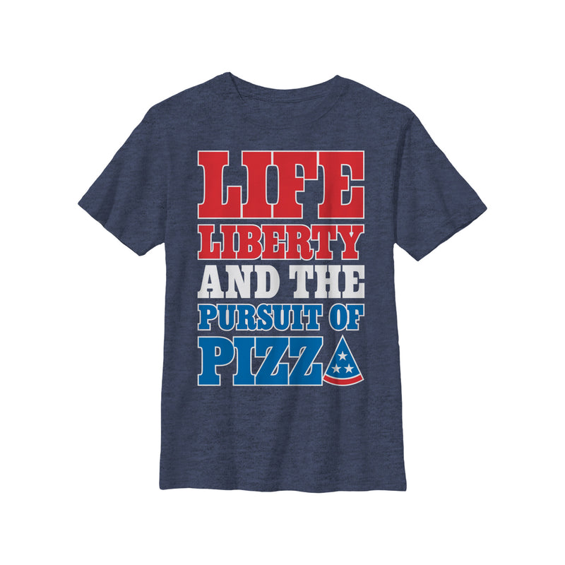 Boy's Lost Gods Fourth of July  Pursuit of Pizza T-Shirt