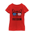 Girl's Lost Gods USA Freedom Cat T-Shirt