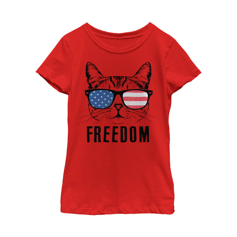 Girl's Lost Gods USA Freedom Cat T-Shirt
