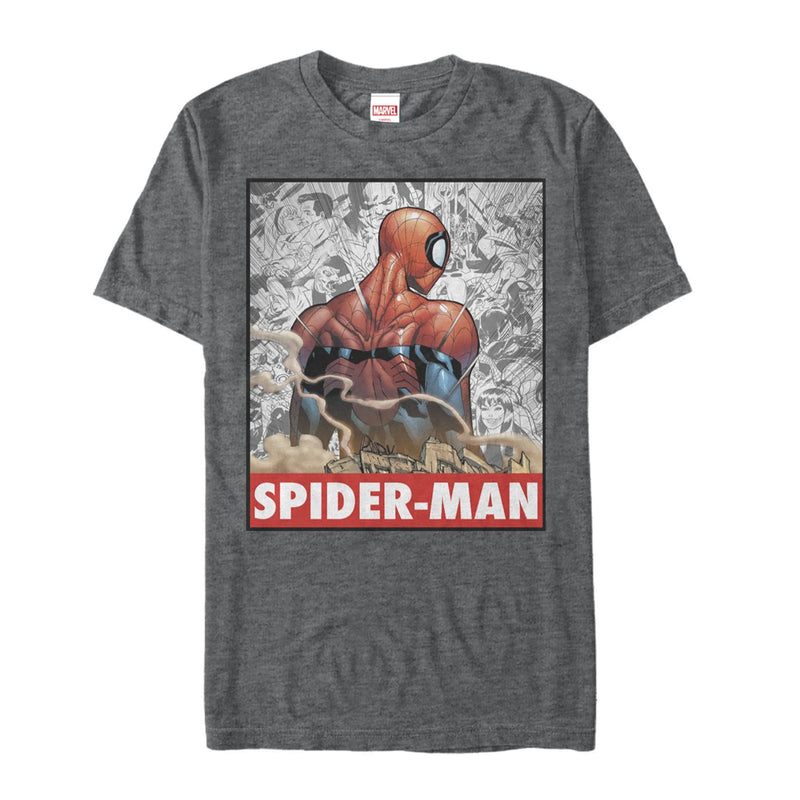 Men's Marvel Spider-Man Comic Poster T-Shirt