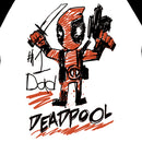 Men's Marvel Deadpool Number 1 Dad Drawing Baseball Tee