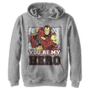 Boy's Marvel Iron Man You're My Hero Pull Over Hoodie