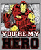 Boy's Marvel Iron Man You're My Hero Pull Over Hoodie