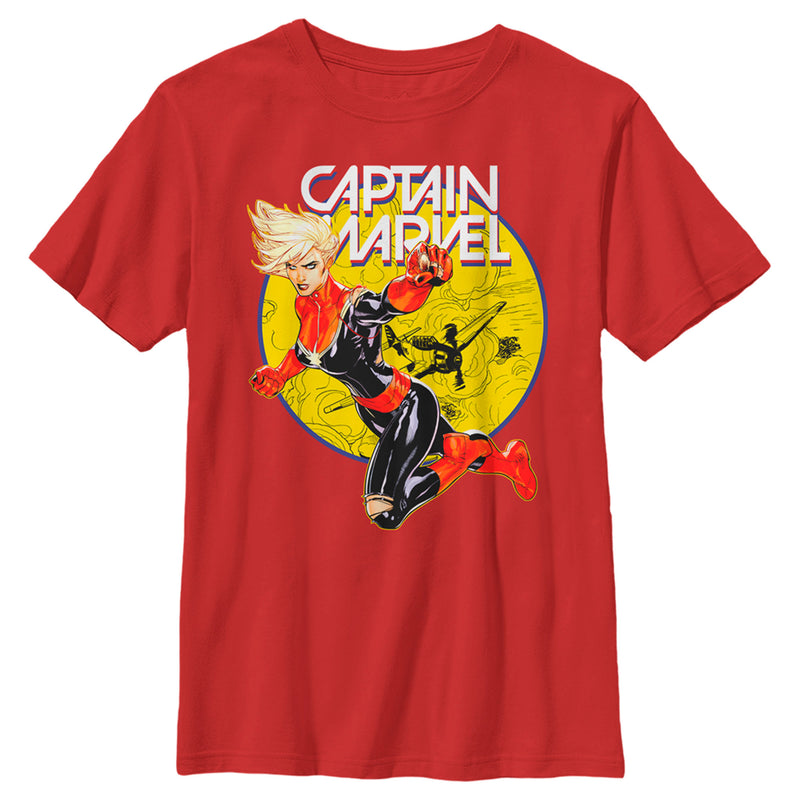 Boy's Marvel Captain Marvel Vintage Ring T-Shirt