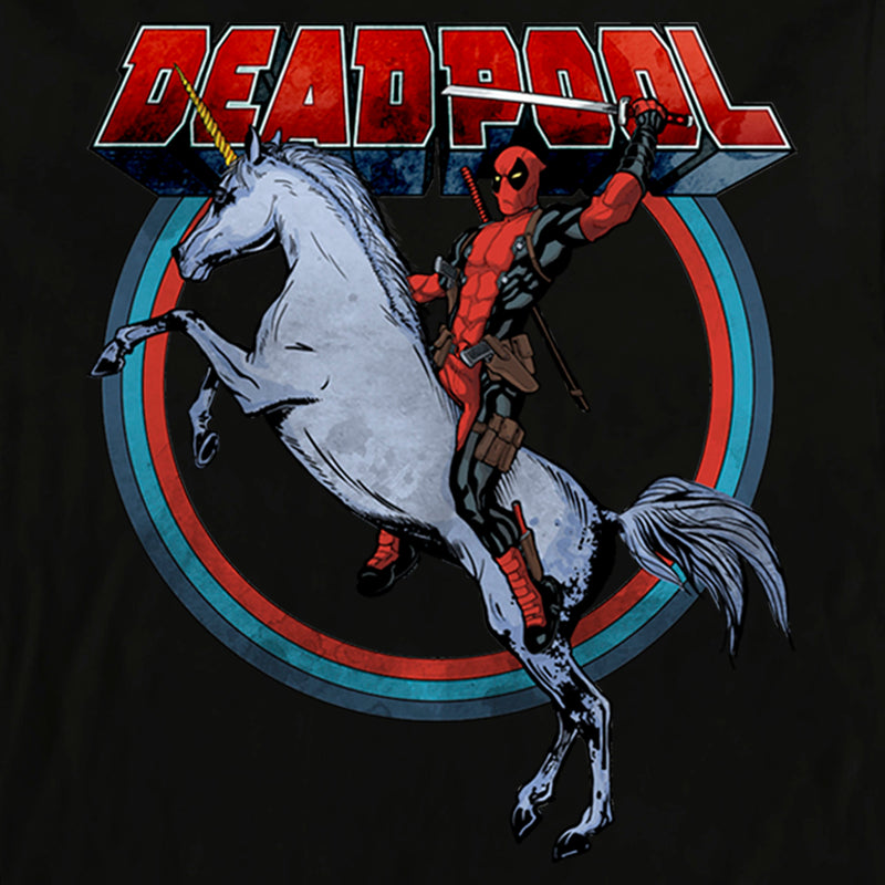 Men's Marvel Deadpool Unicorn Ride Long Sleeve Shirt