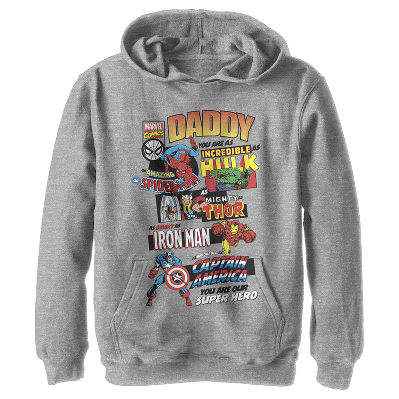 Boy's Marvel Daddy You are Our Super Hero Pull Over Hoodie