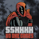 Junior's Marvel Deadpool Distressed Sshhhh No One Cares T-Shirt