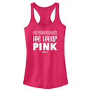 Junior's Mean Girls We Wear Pink Quote Racerback Tank Top