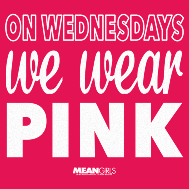 Junior's Mean Girls We Wear Pink Quote Racerback Tank Top